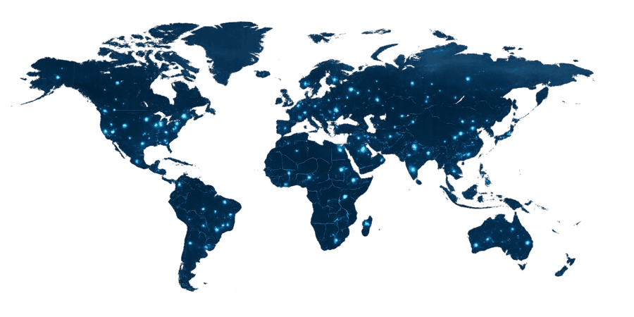 Coverage map showing G-Tek global service coverage